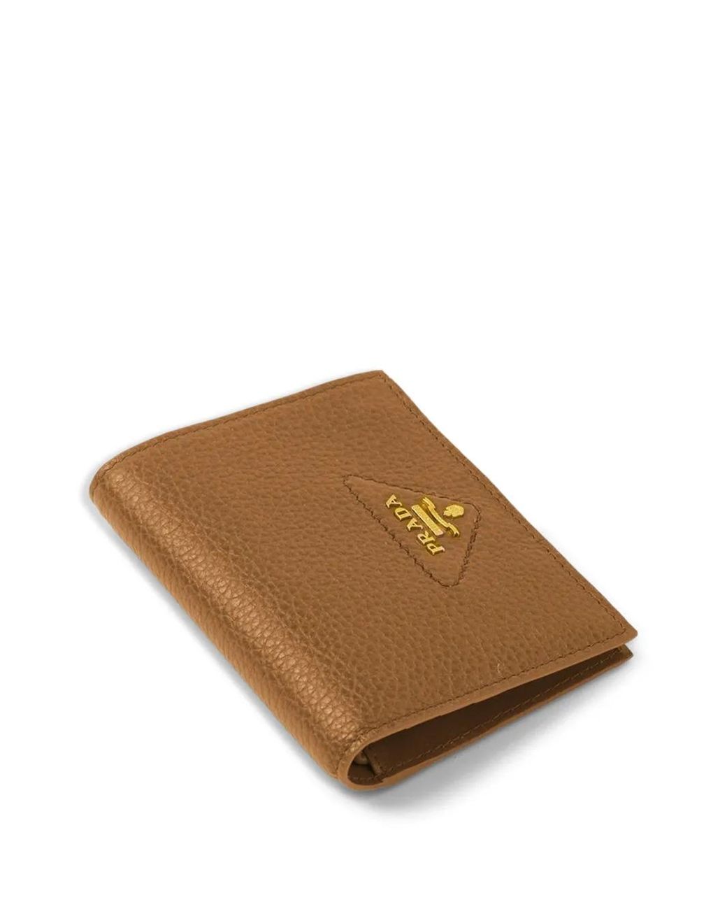 Prada Brown Small Triangle-Logo Wallet
