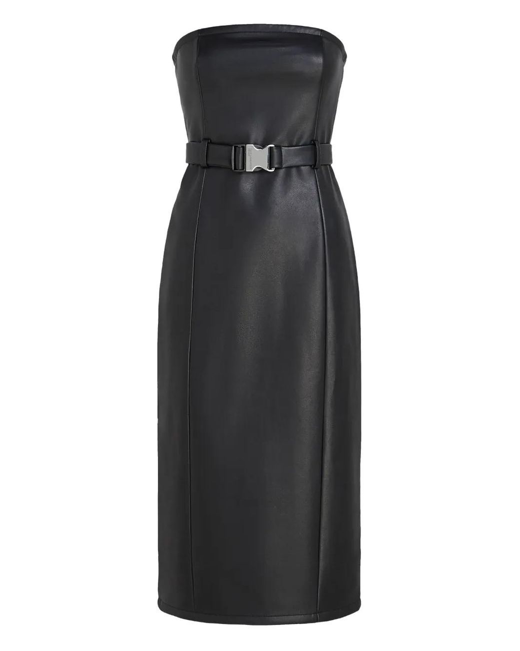 Karl Lagerfeld Black Strapless Belted Dress