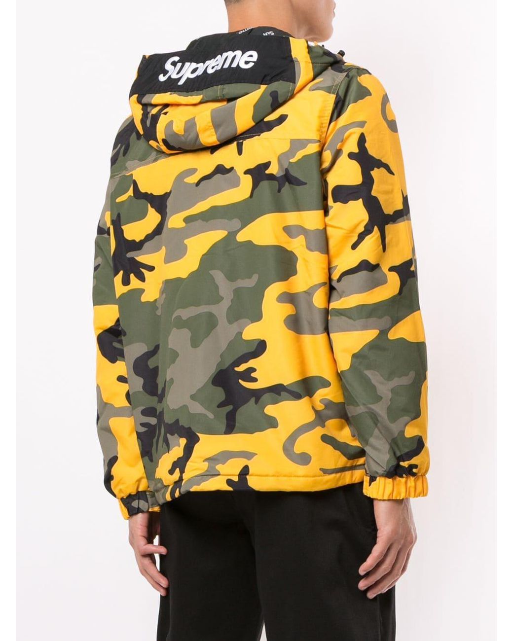 supreme hooded logo half zip pullover