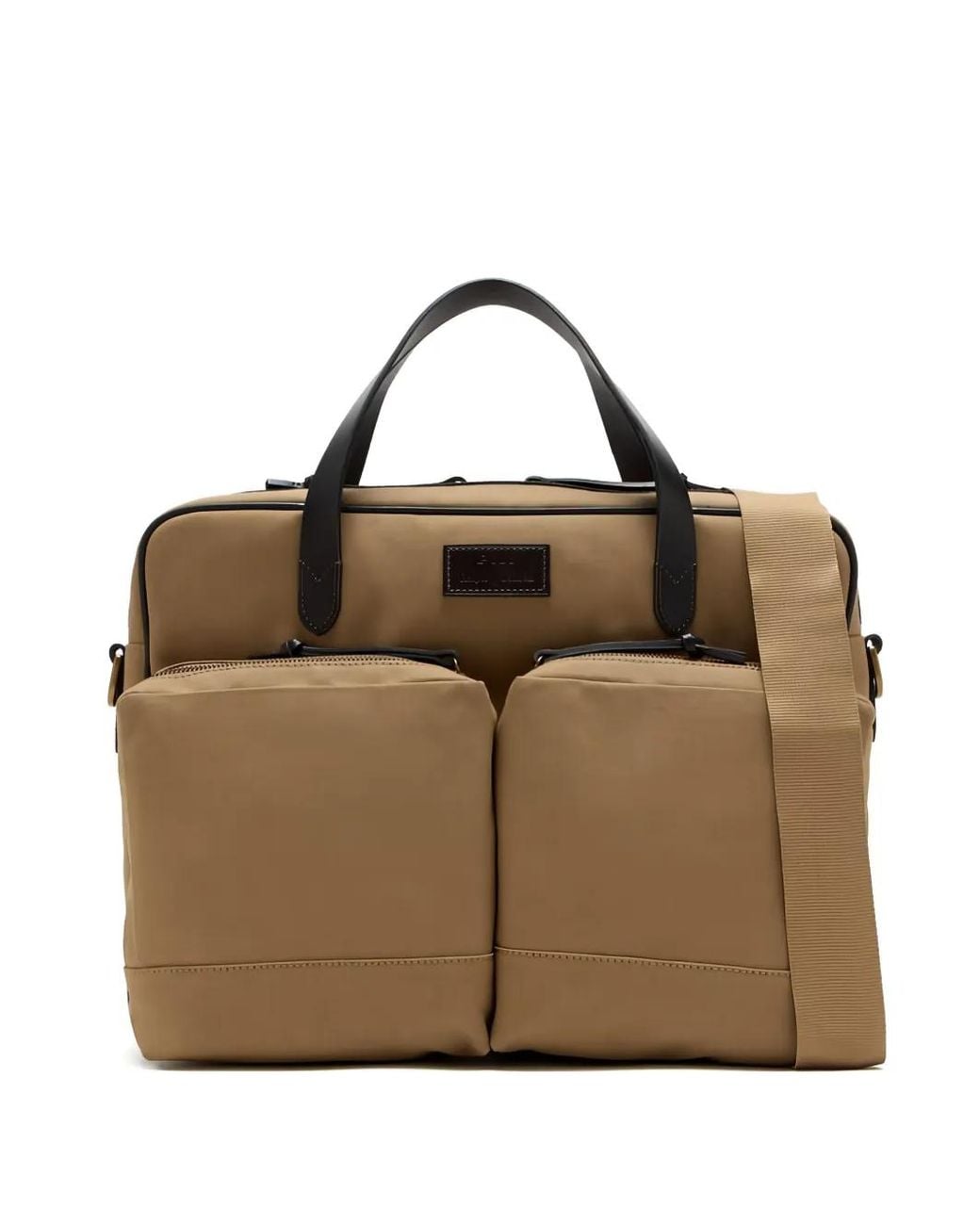 Polo Ralph Lauren Brown Leather-Trimmed Laptop Bag for men