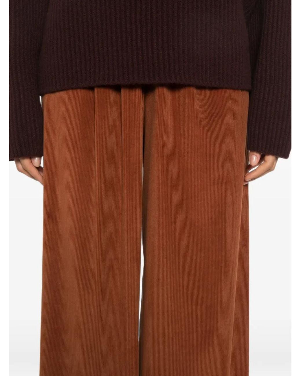Dusan Brown Corduroy Wide-Leg Trousers