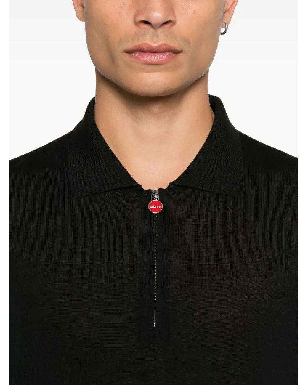 Polo Con Cremallera Kiton de hombre de color Black
