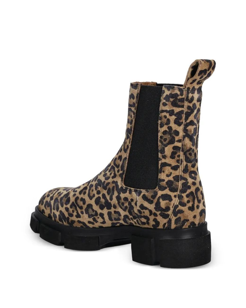 COPENHAGEN Black Leopard-Print Lug-Sole Chelsea Boots