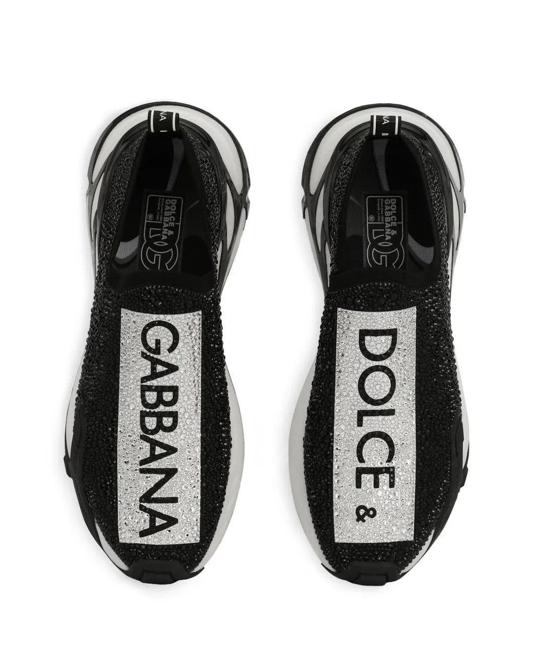 Dolce & Gabbana Black Fast Rhinestone-Embellished Sneakers for men