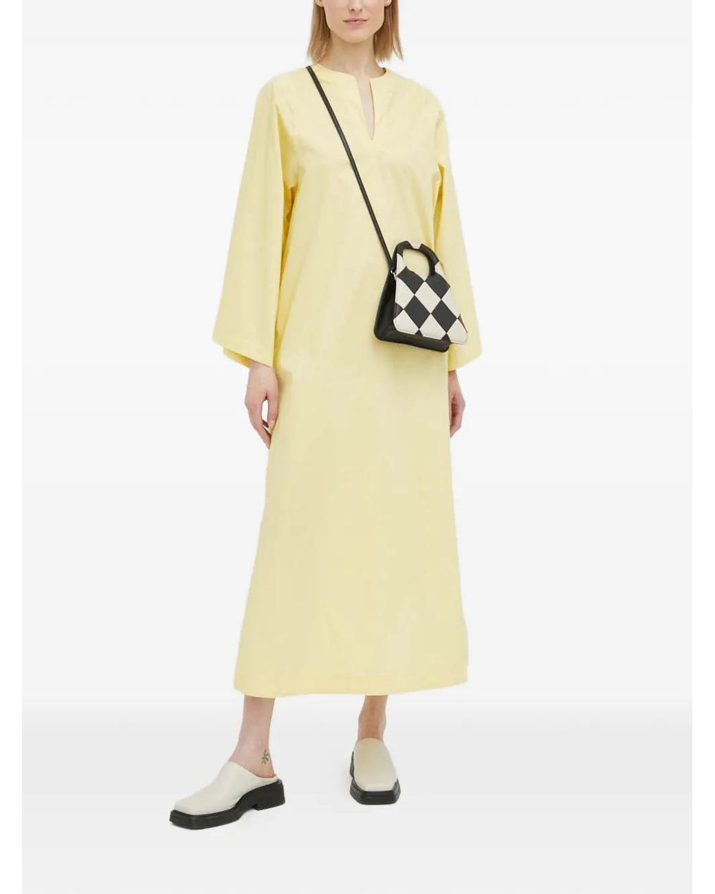 By Malene Birger Metallic V-Neck Midi Dress