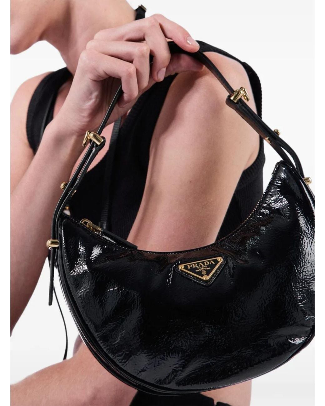 Bolso De Hombro Arqué Prada de color Black