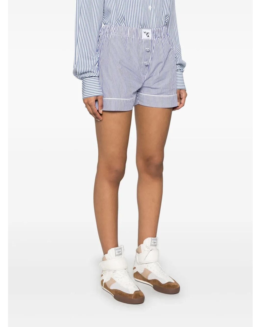Vivetta Purple Striped Shorts