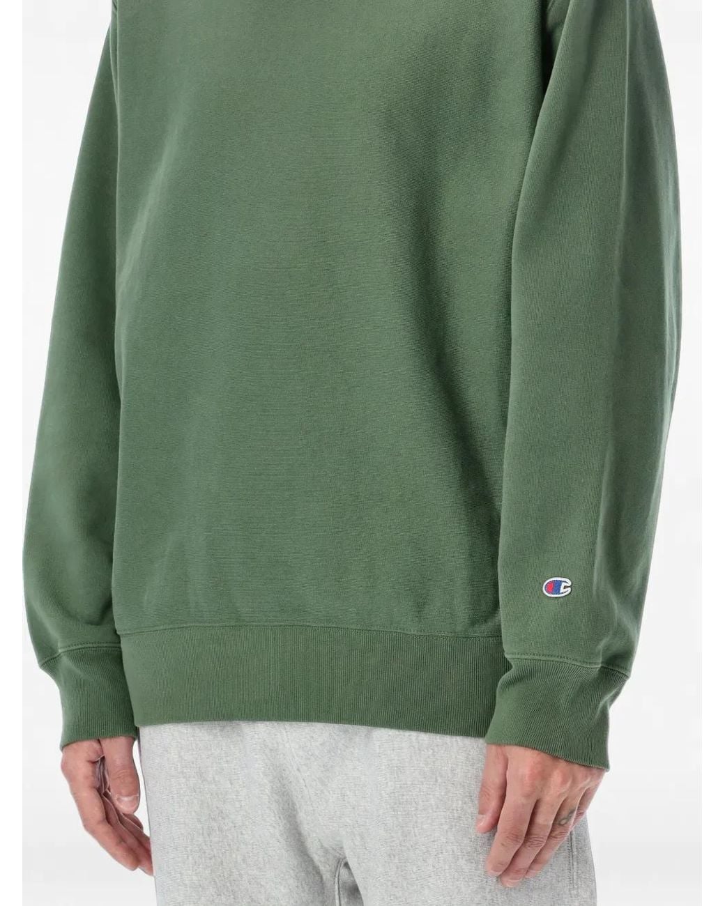 Champion Green Logo-Patch Sweatshirt for men