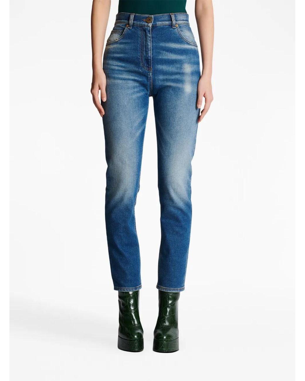 Balmain Blue Skinny Jeans