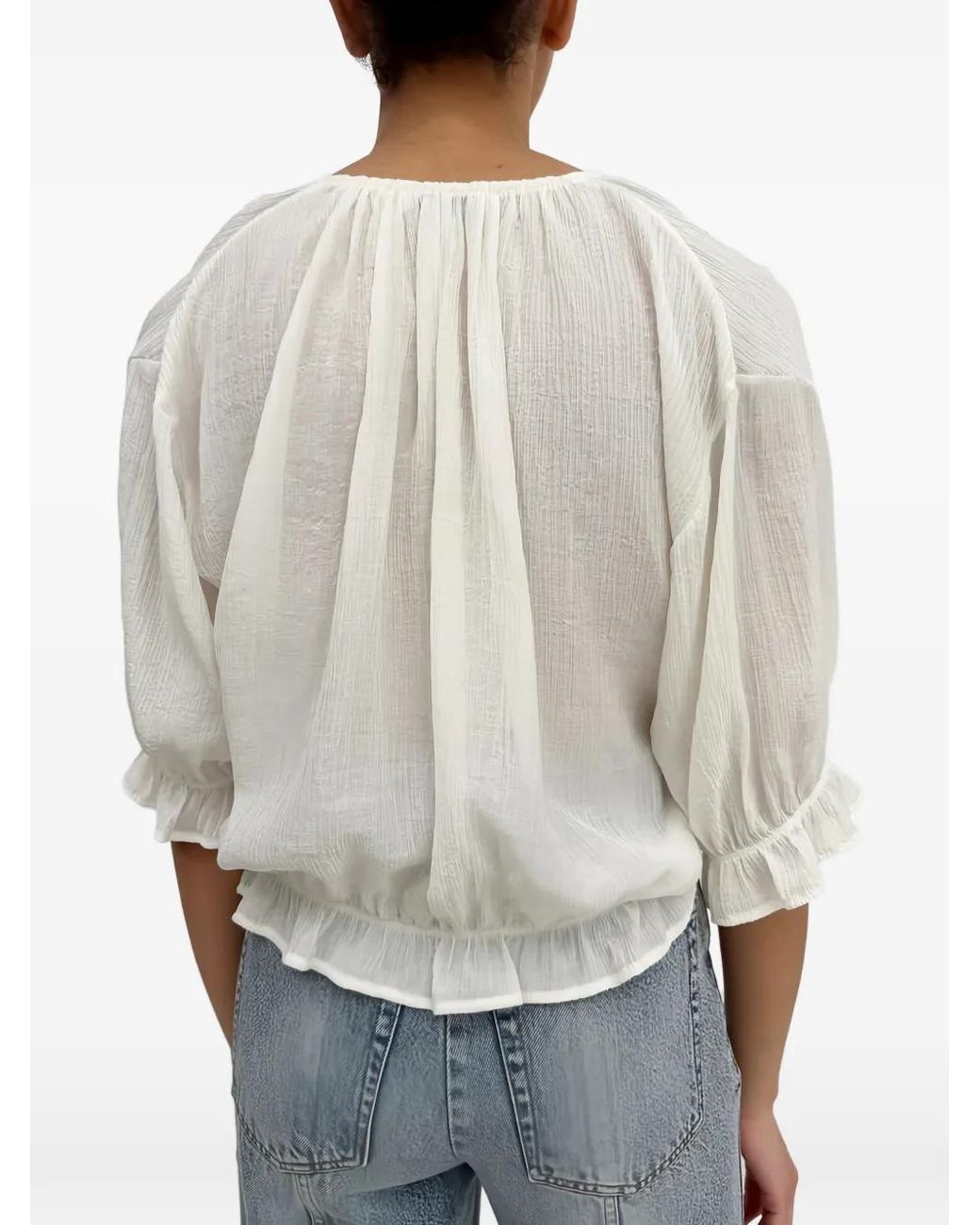 Rodebjer White Perla Plissé Blouse