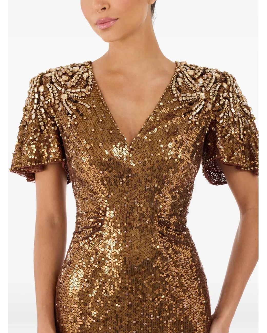 Jenny Packham Natural Manon Maxi Dress