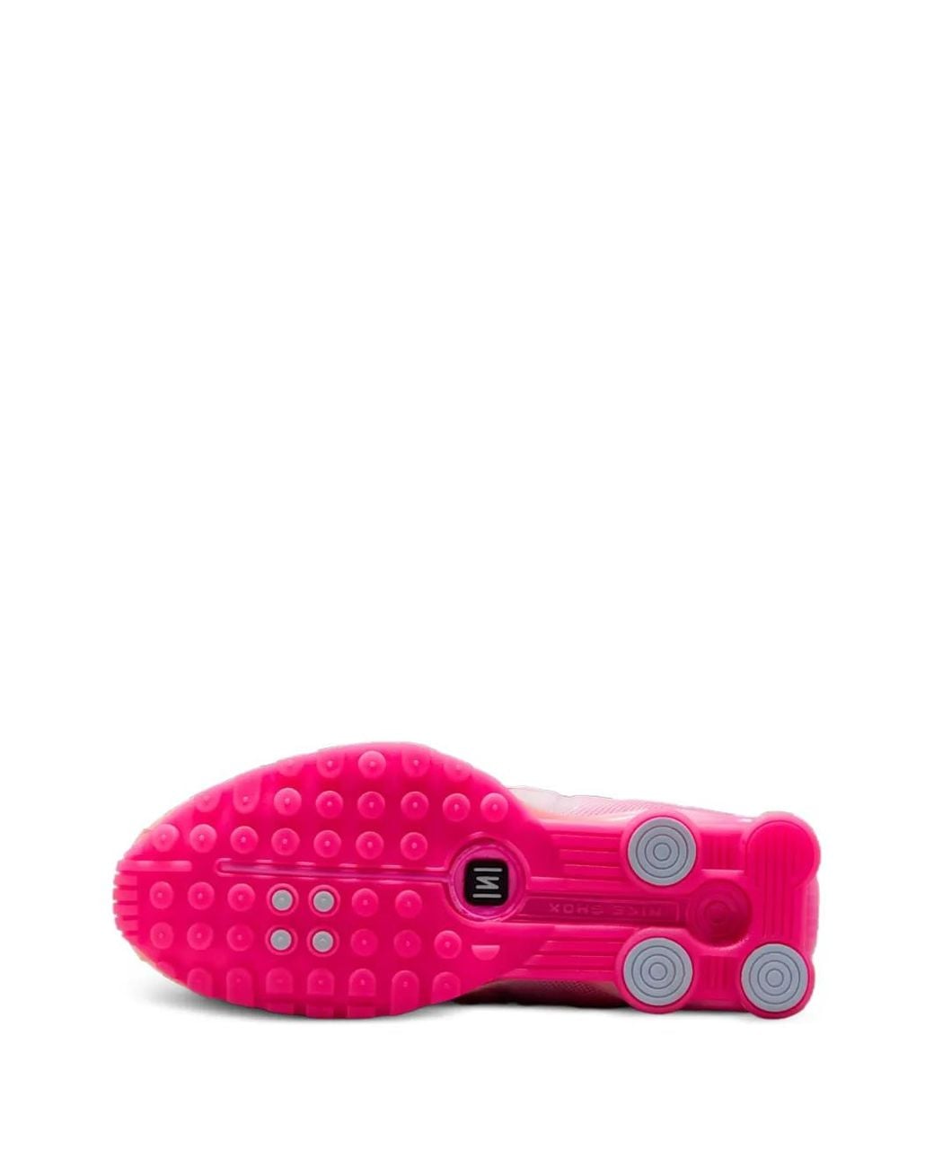 Nike Pink Shox R4 Ab Perforated Sneakers for men