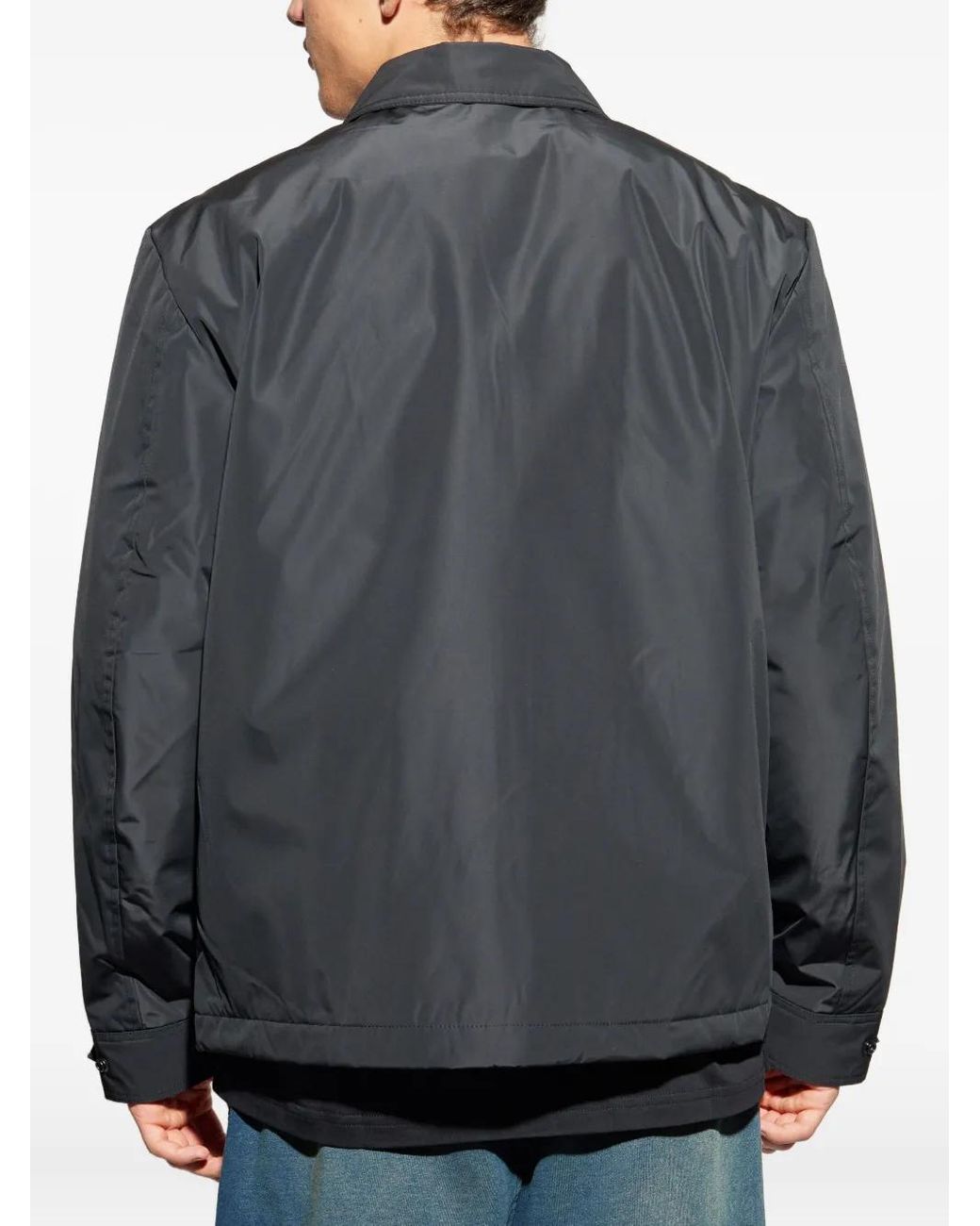 DIESEL Black Embroidered-Patch Padded Jacket for men