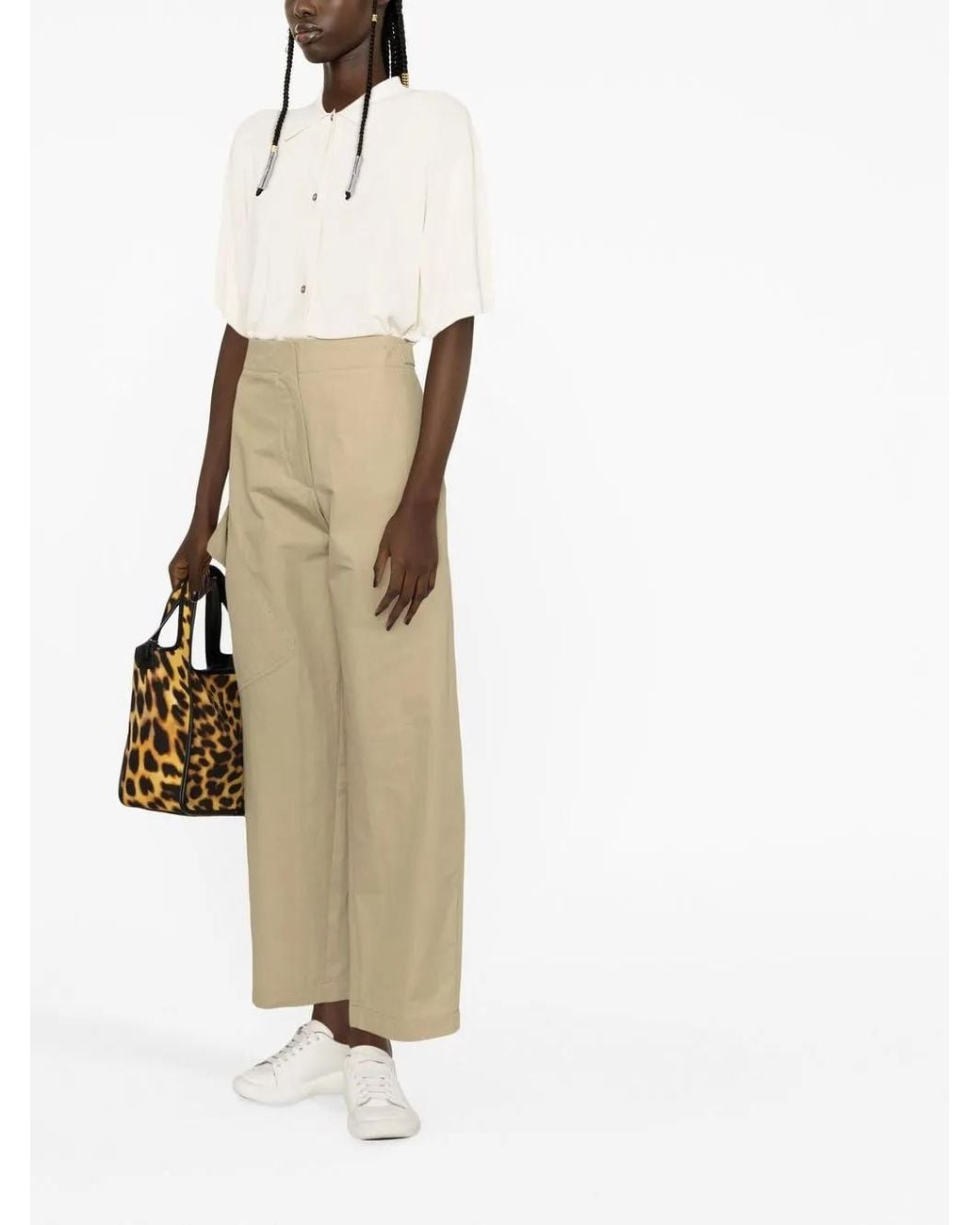 Studio Nicholson Natural Side-Patch Pocket Cropped Trousers