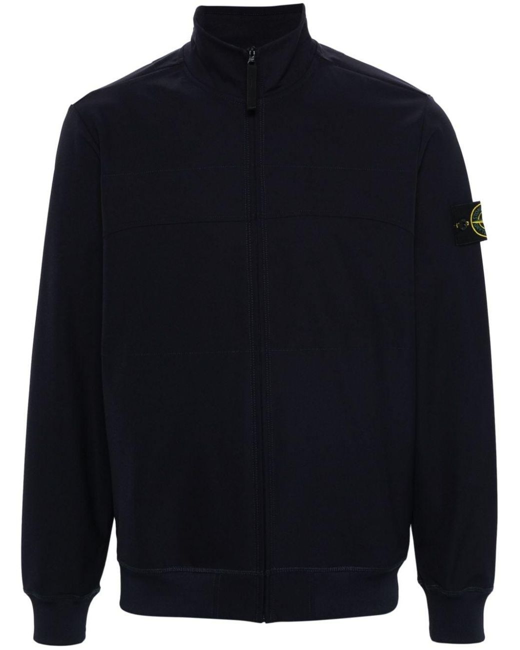 Stone Island Compass badge zip-up overshirt - Blue