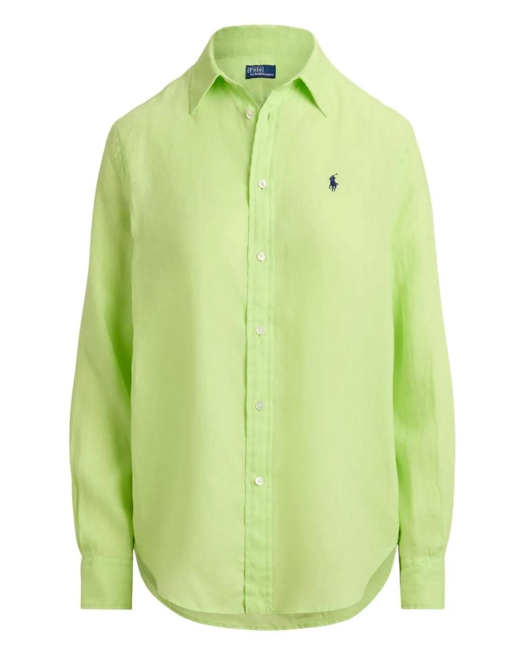 Polo Ralph Lauren Green Lightweight Linen Shirt With Embroidered Pony