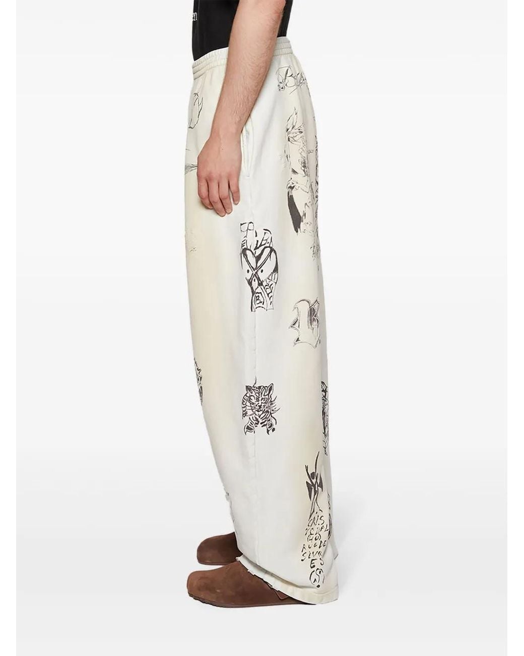 Balenciaga White Sweatpants With Prints for men