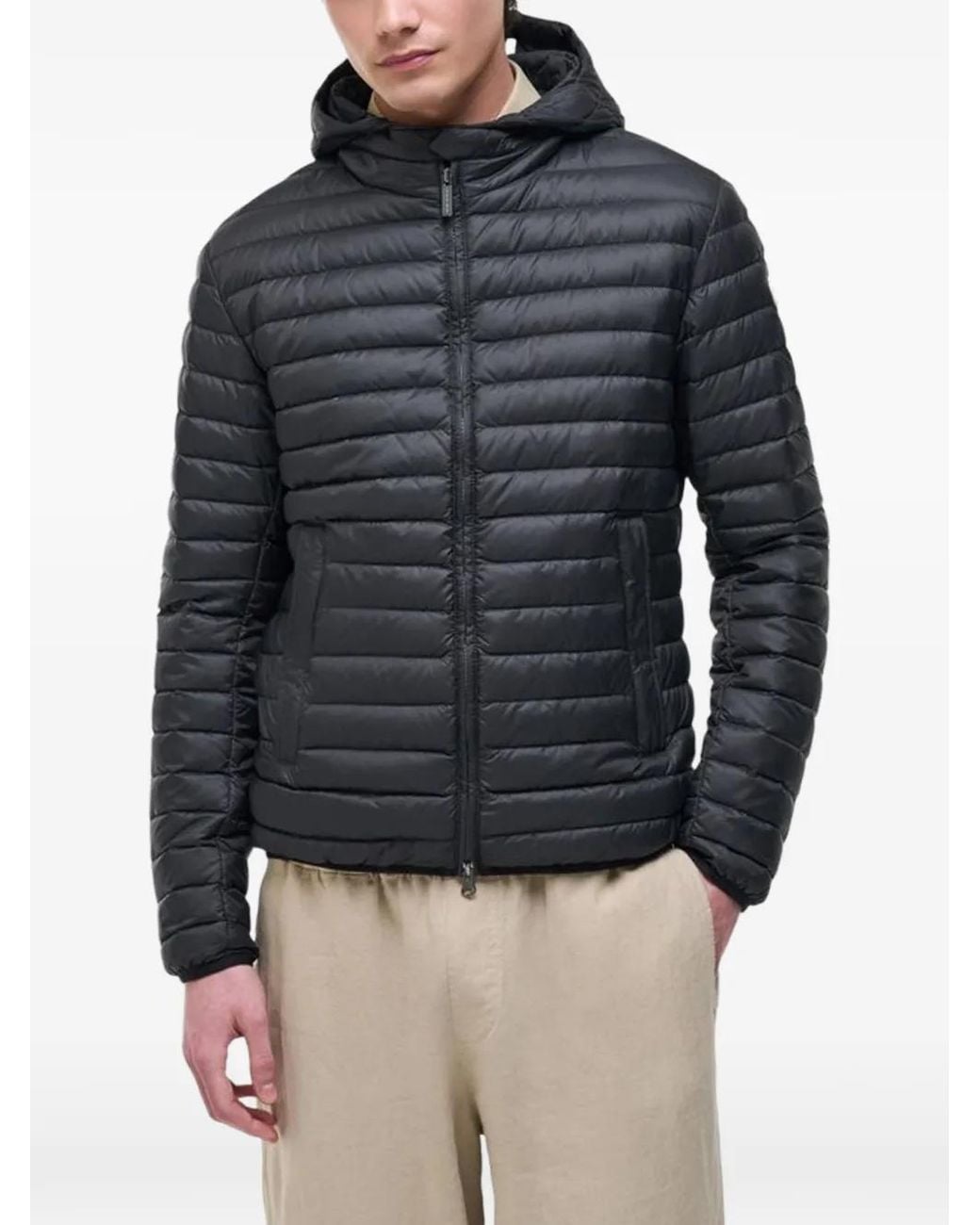 Colmar Black Quilted Hooded Down Jacket for men