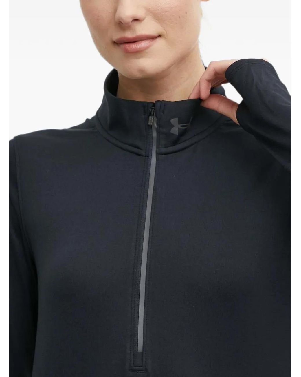 Under Armour Black Ua Launch Pro Thumbhole Zip-Detail Sweatshirt
