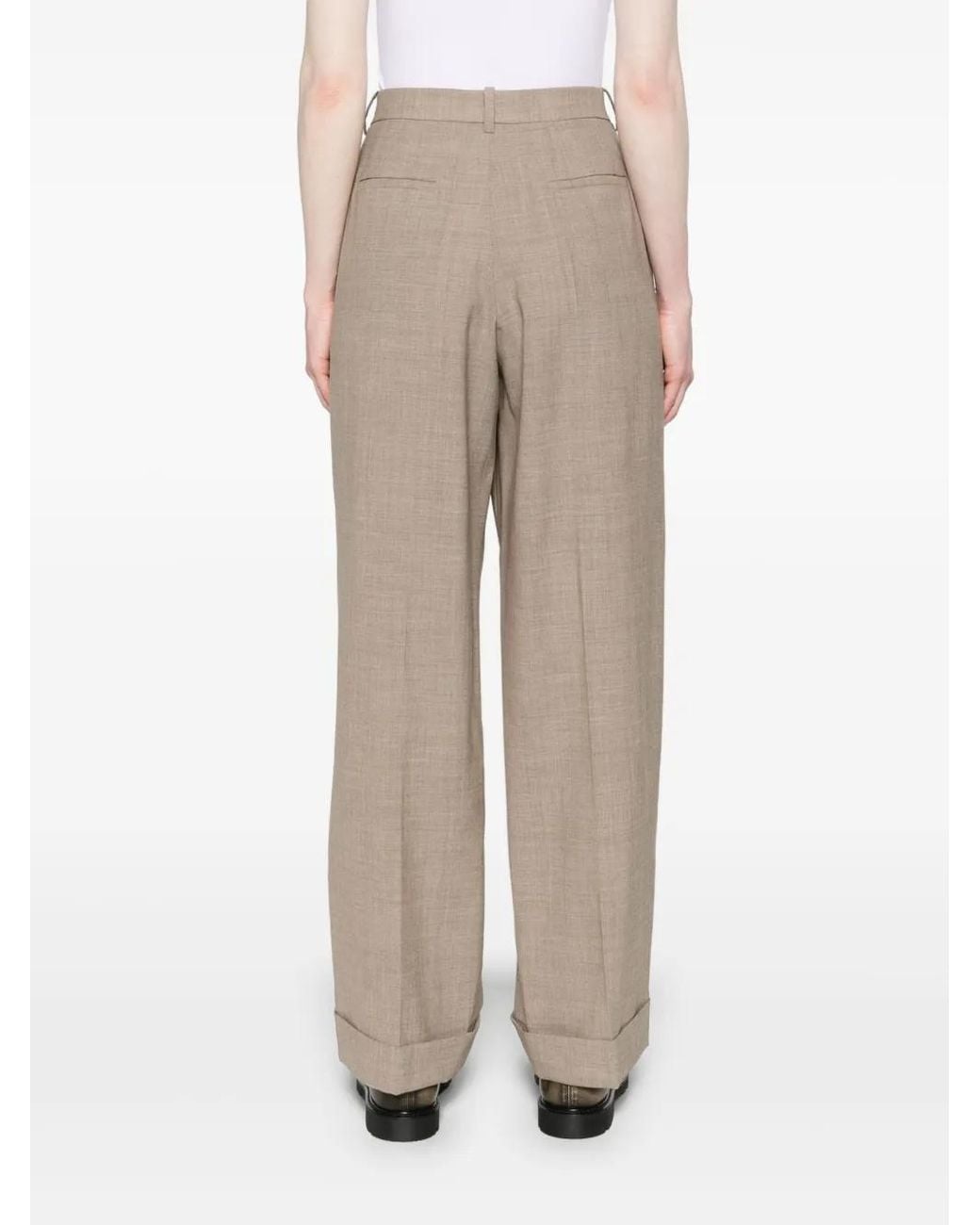 The Row Natural Neutral Tor Tailored Wool Trousers