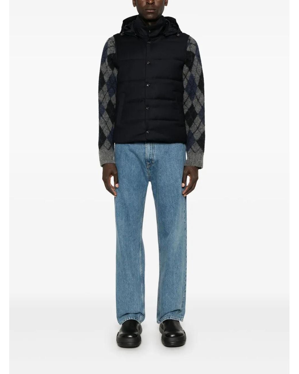 Montecore Black Wool Padded Vest for men