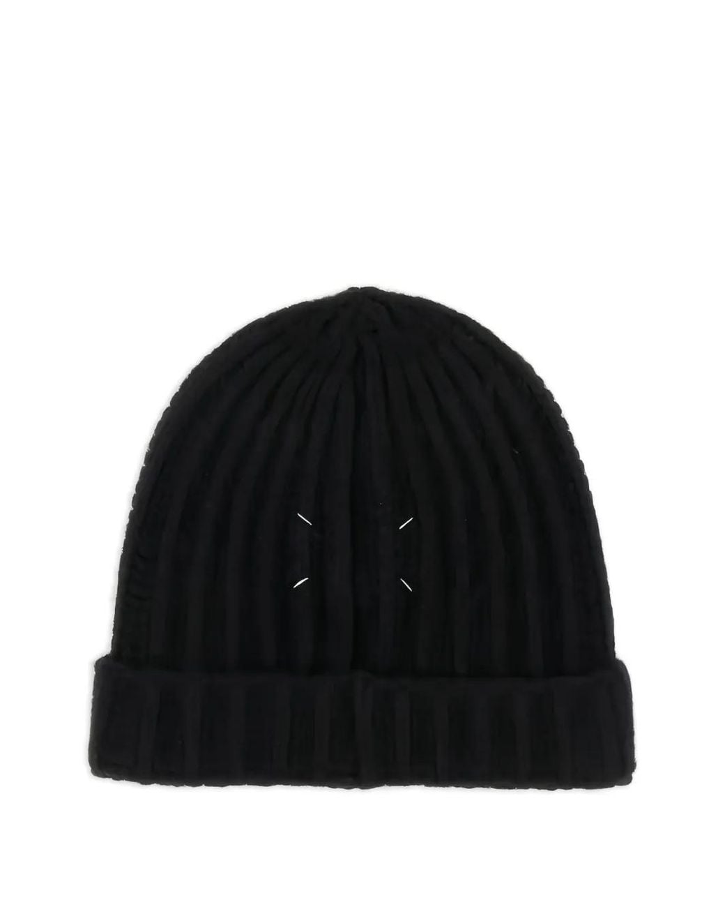 Maison Margiela Black Felted Wool Beanie for men