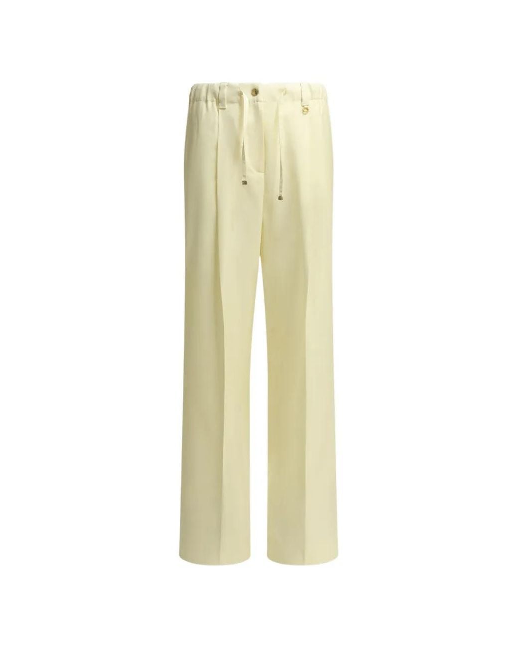 Moncler Yellow Pleated Drawstring Trousers