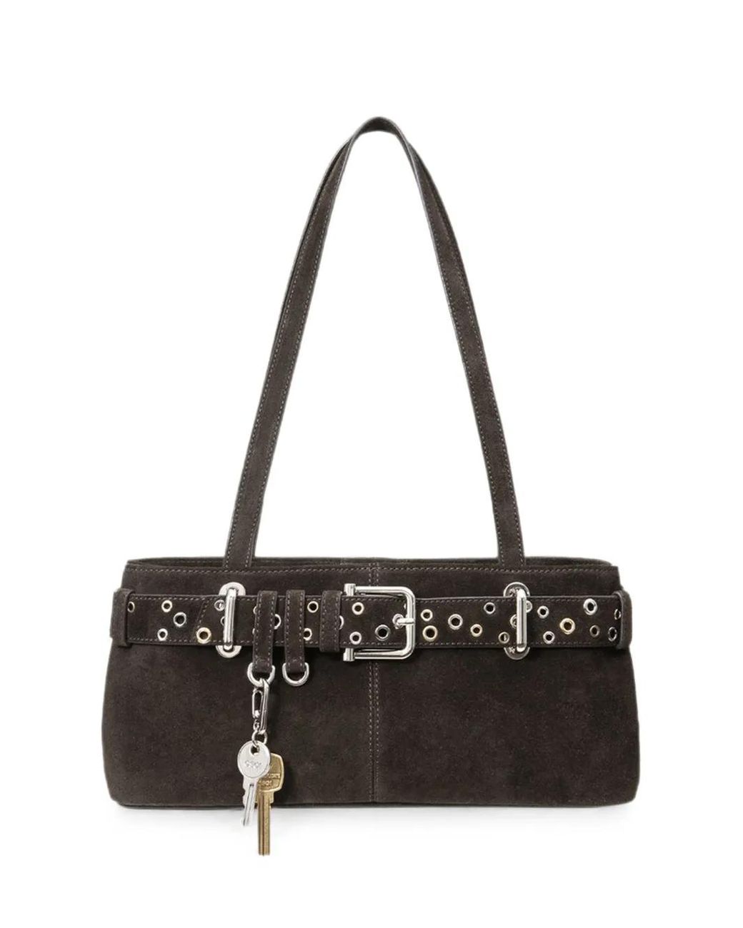 OSOI Black Mini Brocle Eyelet-Embellished Buckled Shoulder Bag