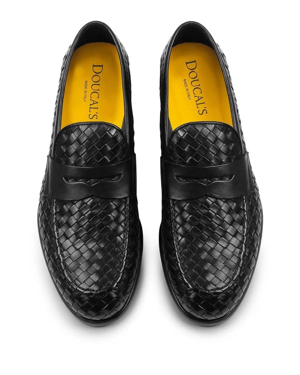 Doucal's Black Leather Loafers for men