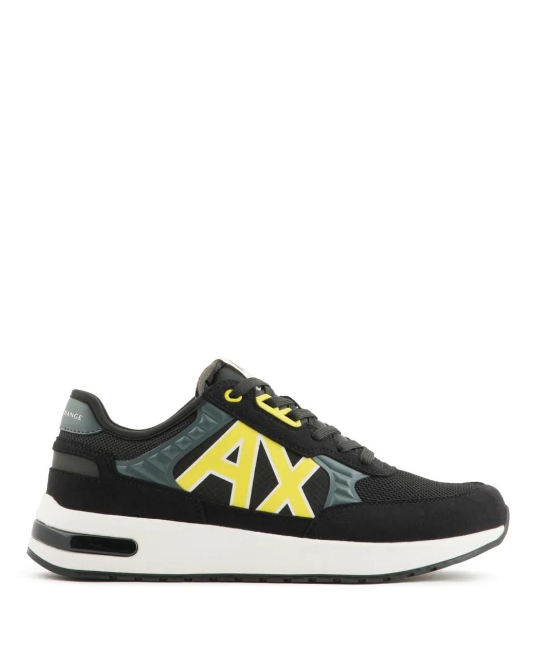 ARMANI EXCHANGE Green Logo-Print Low-Top Sneakers for men