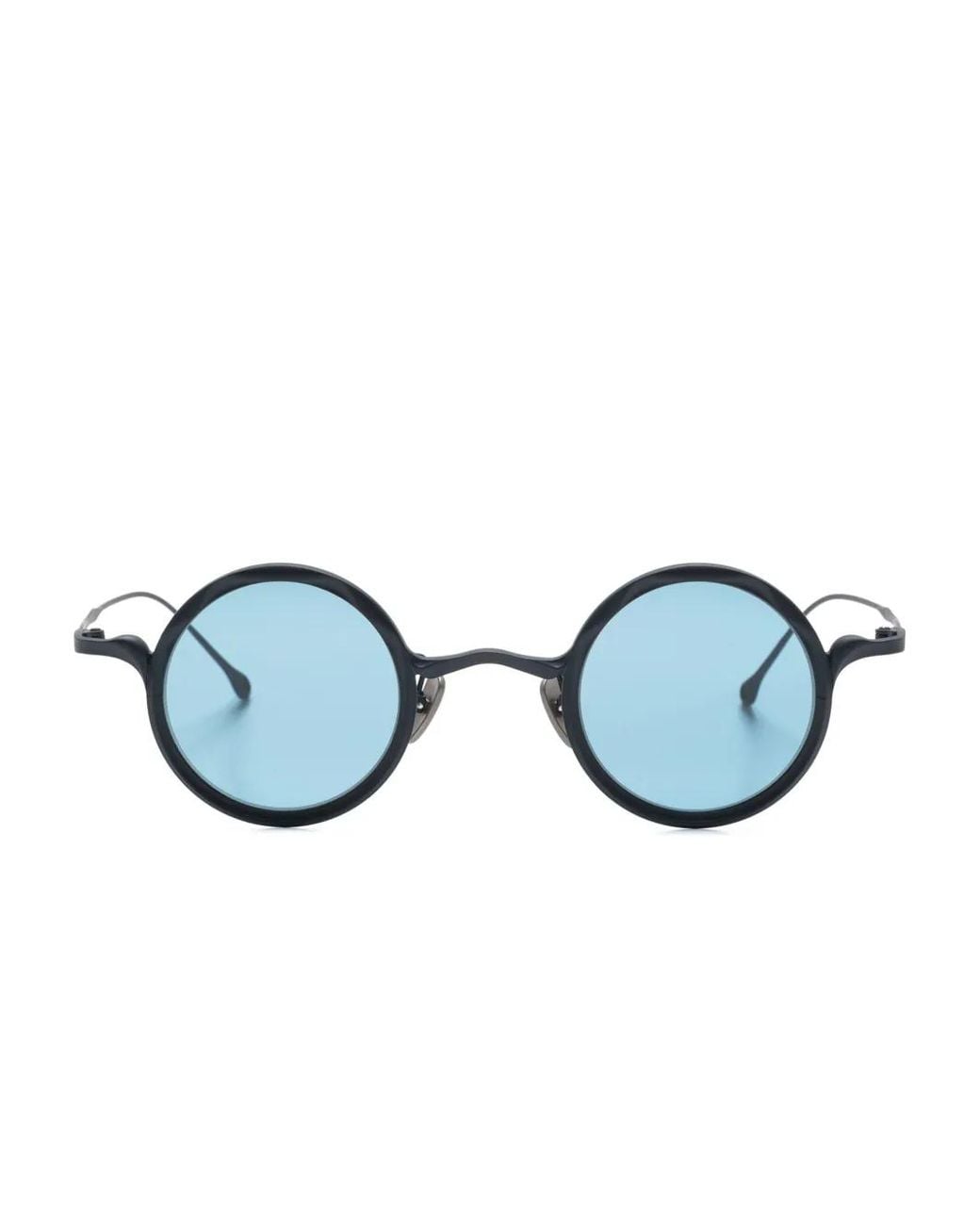 Rigards Blue Matte-Finish Round-Frame Sunglasses