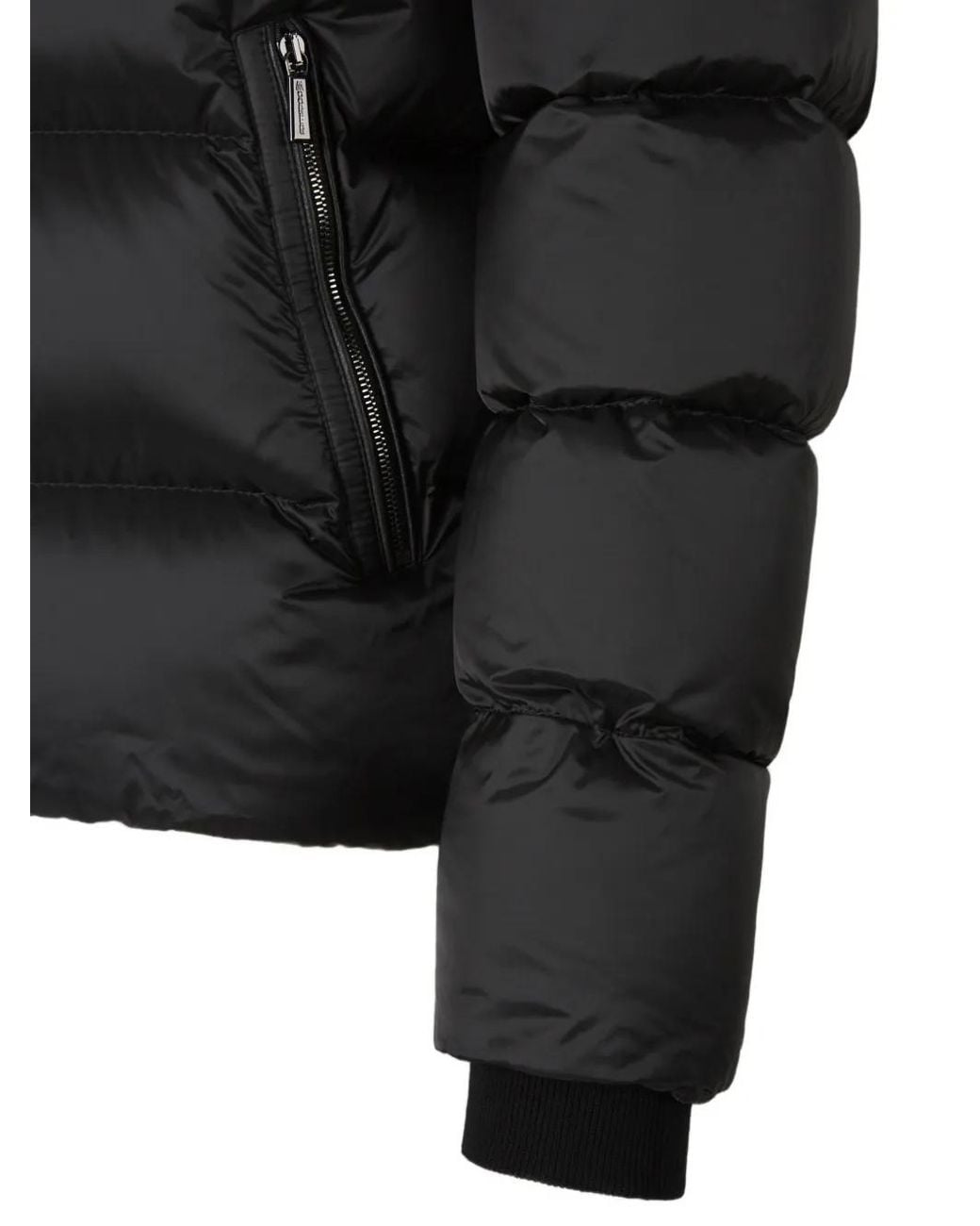 Moorer Black Quilted-Hooded Padded Jacket for men
