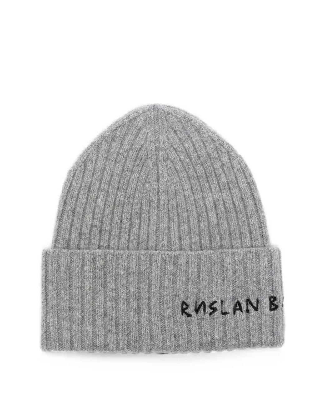 Ruslan Baginskiy Gray Logo-Embroidered Ribbed Beanie Hat