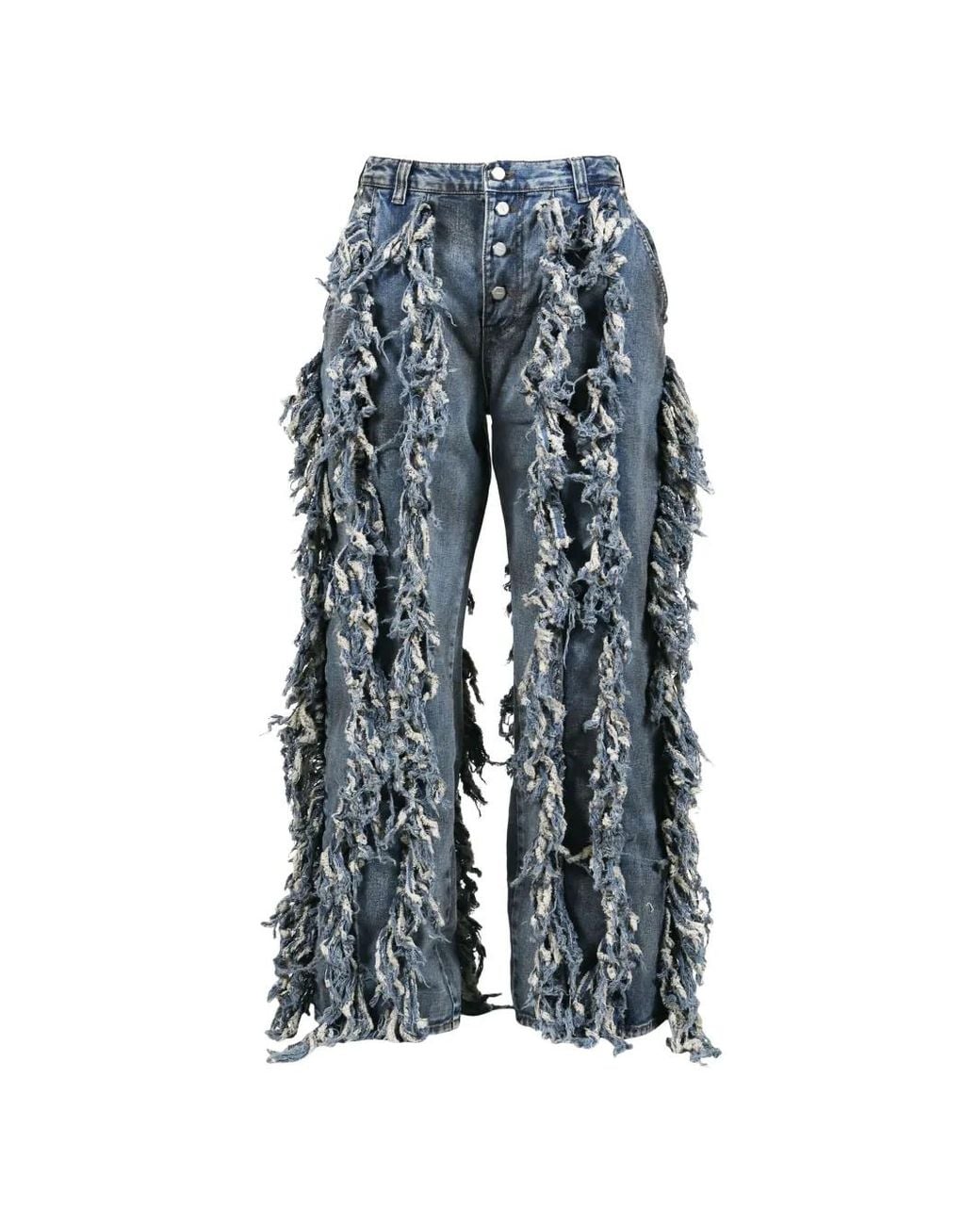THUG CLUB Blue Jean Angels À Fini Délavé Et Bords Francs for men