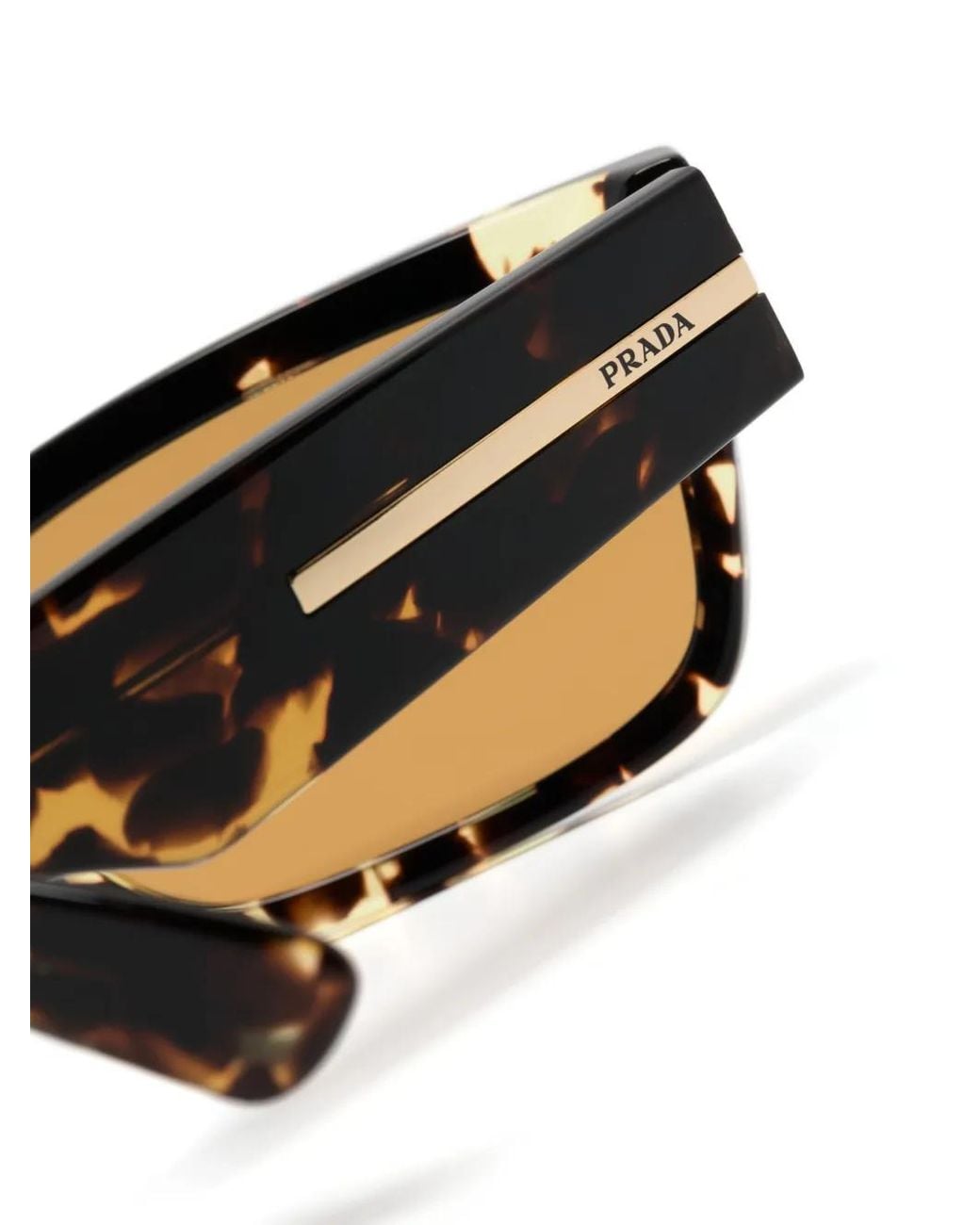 Prada Natural Tortoiseshell Rectangle-Frame Sunglasses for men