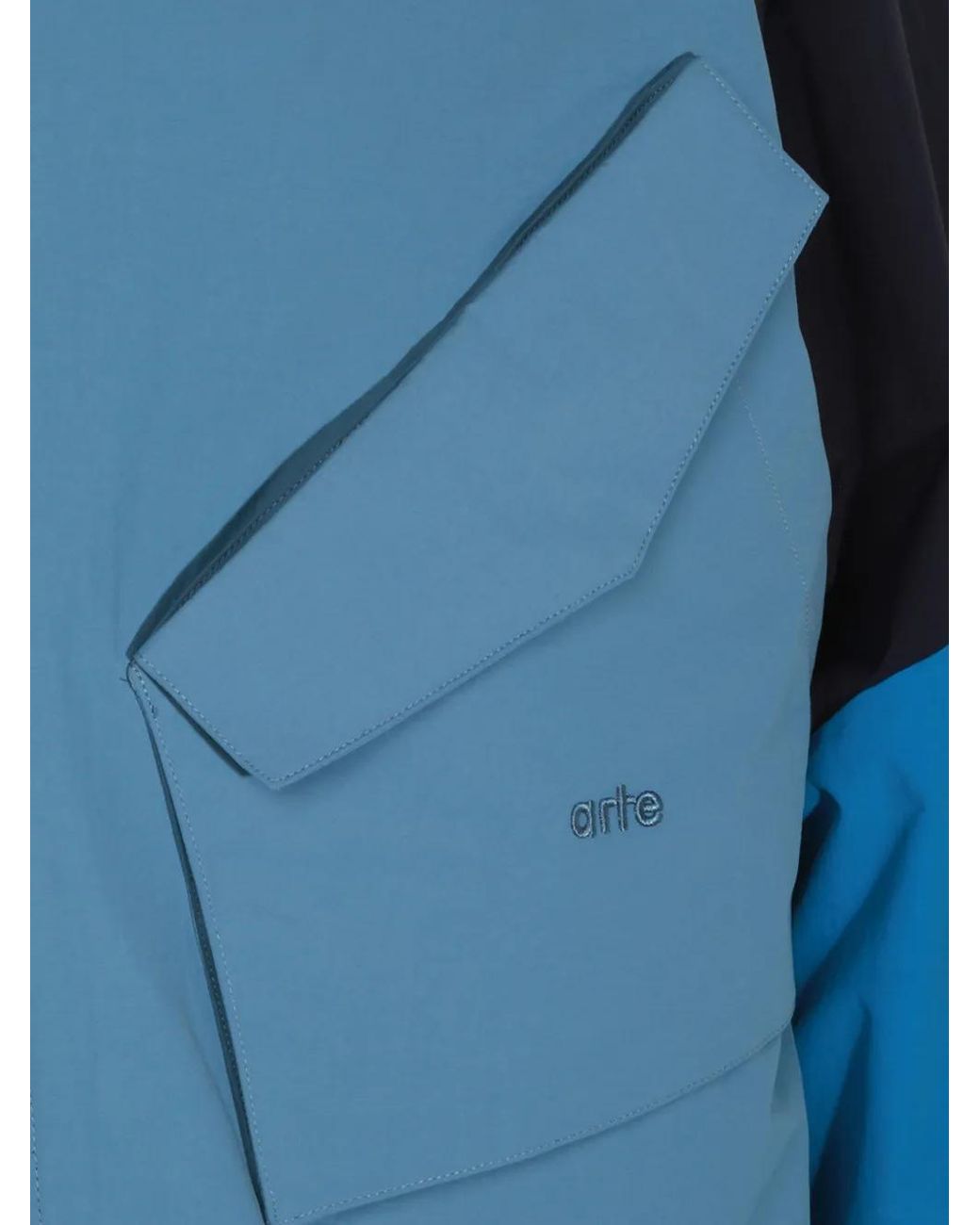 Arte' Blue Colourblock Hooded Jacket for men