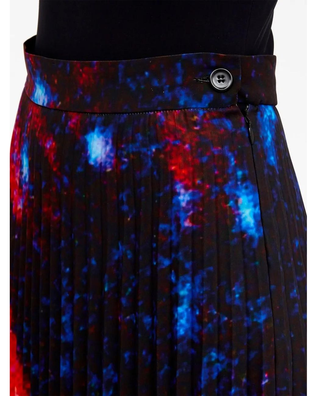 MM6 by Maison Margiela Red Abstract-Print Pleated Skirt