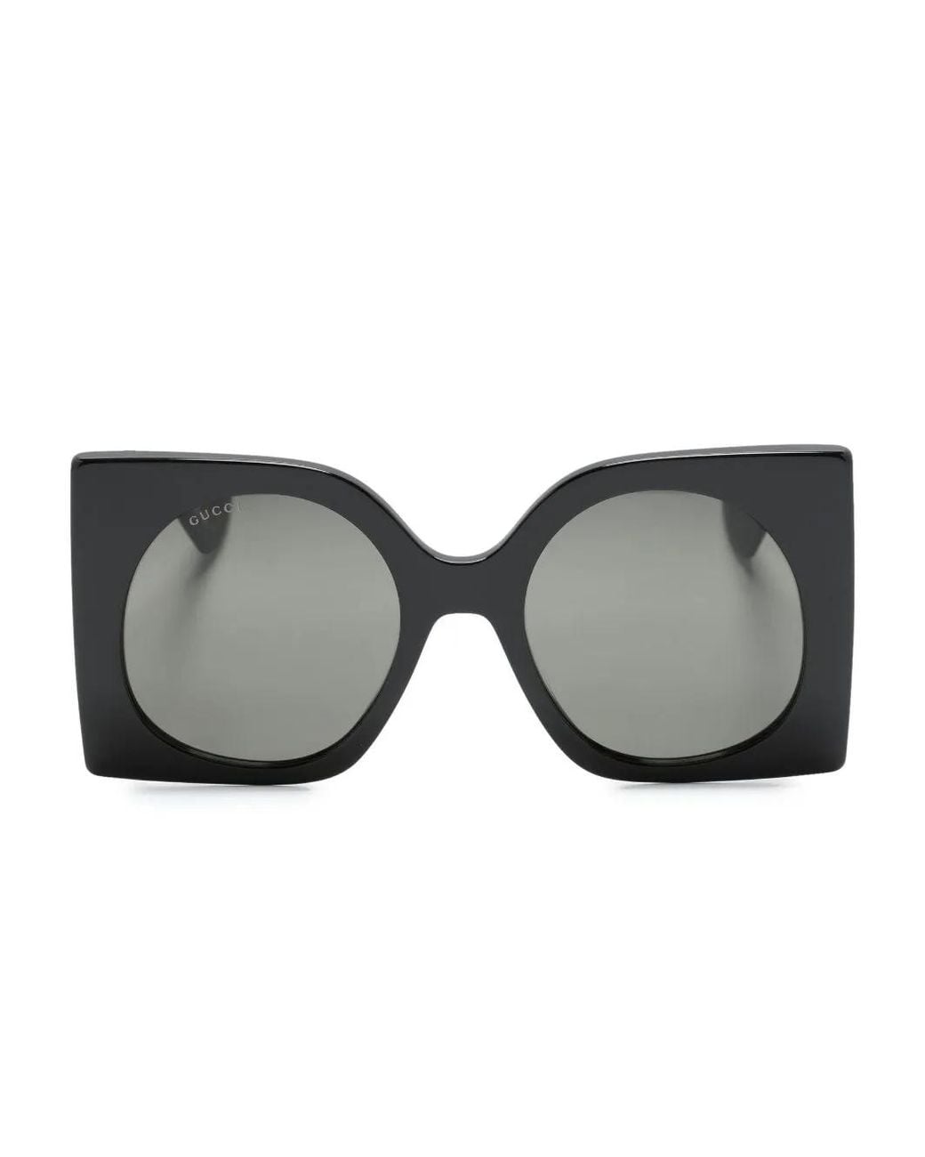Gucci Gray Oversize Square-Frame Sunglasses