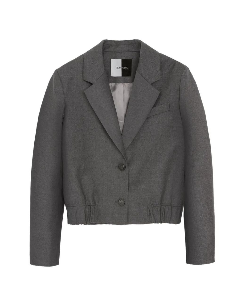 Vera Wang Gray Bleeker Cropped Blazer