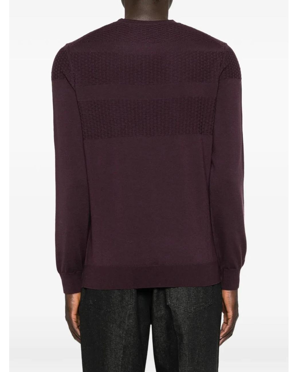 Corneliani Purple Textured Sweater for men
