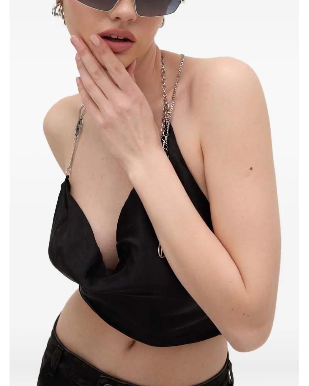 DIESEL Black Chain Halterneck Top