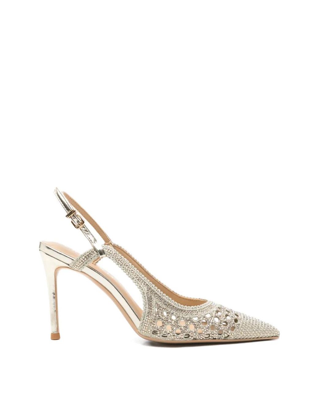 Chiconic Perforated Slingback Pumps in White | Lyst