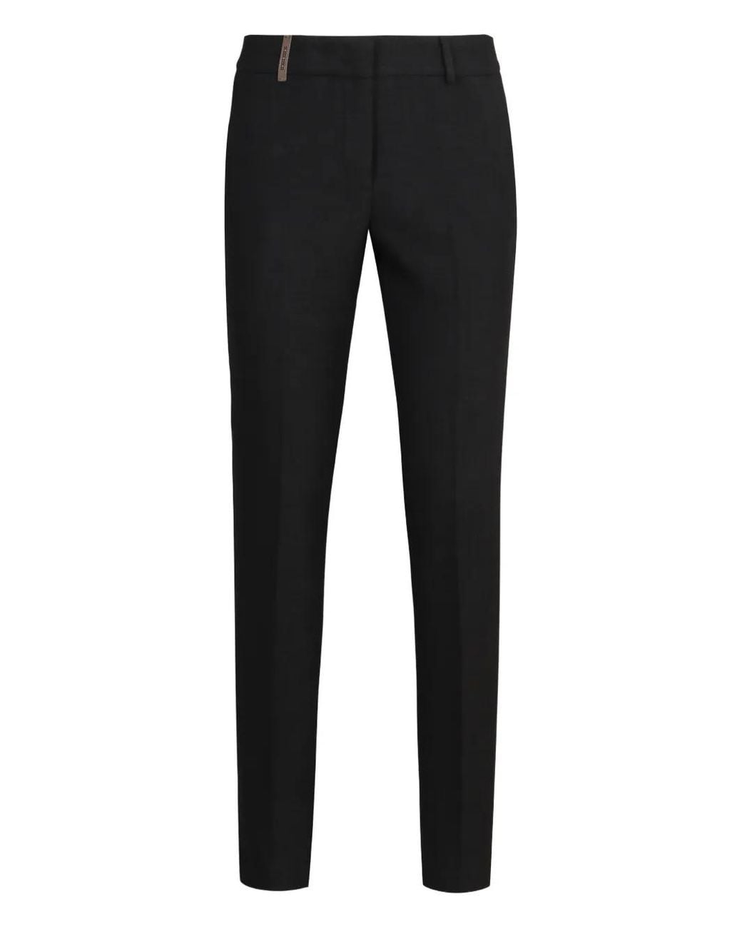 Peserico Black Belt-Loops Trousers