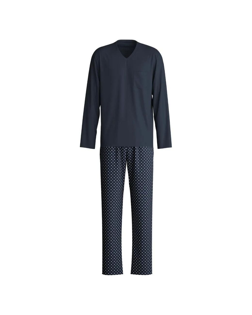 Calida Blue Pocket Printed Pyjama Set for men