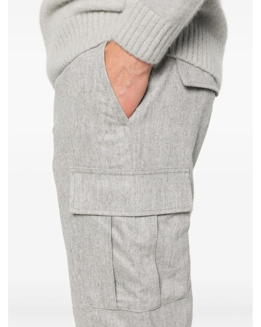 Eleventy Gray Cargo-Pockets Trousers for men
