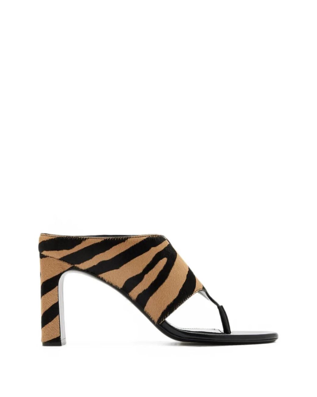 Stuart Weitzman White Tiger-Print Thong Sandals