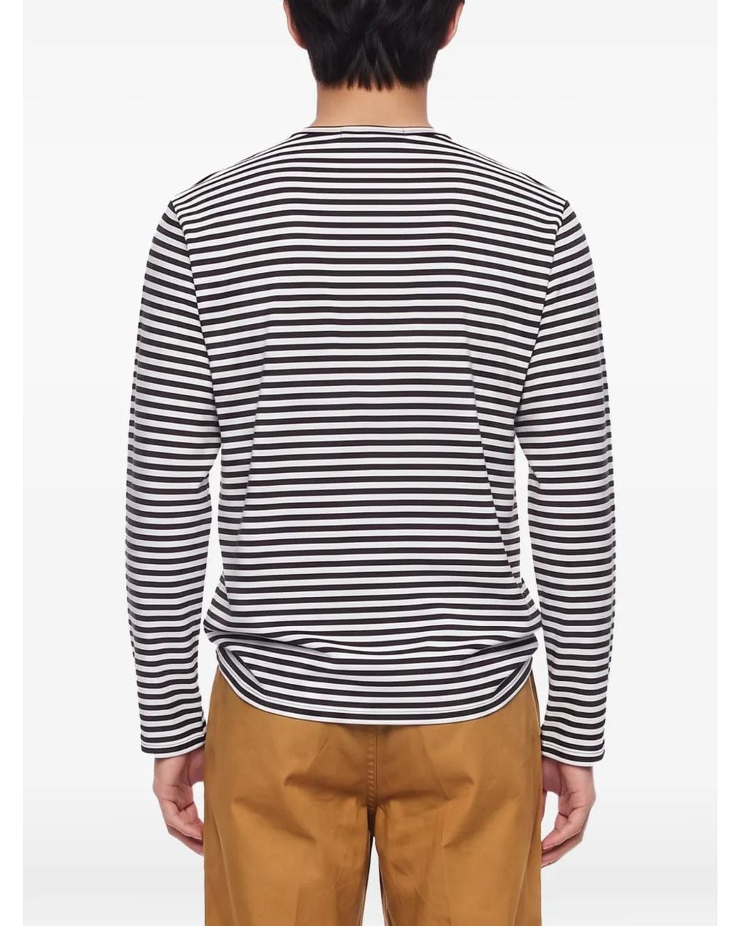Junya Watanabe Blue Horizontal-Stripe Long-Sleeve T-Shirt for men