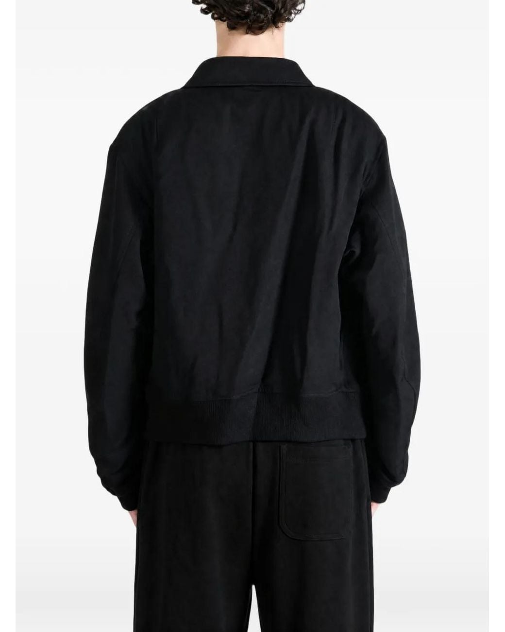 Yohji Yamamoto Black Zip-Up Collared Jacket for men