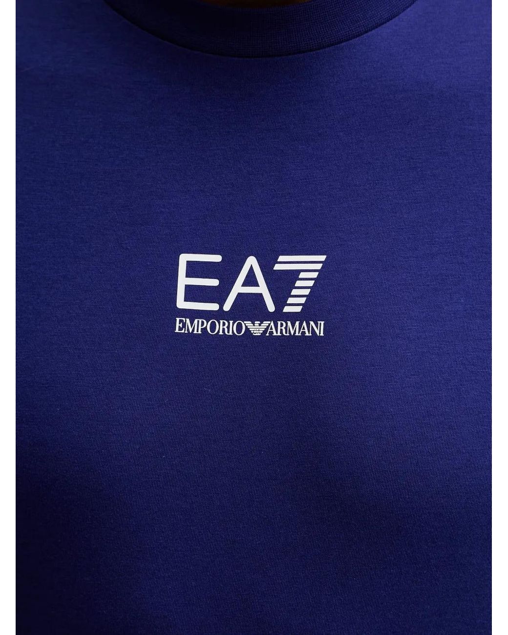 EA7 Blue Graphic-Print T-Shirt for men