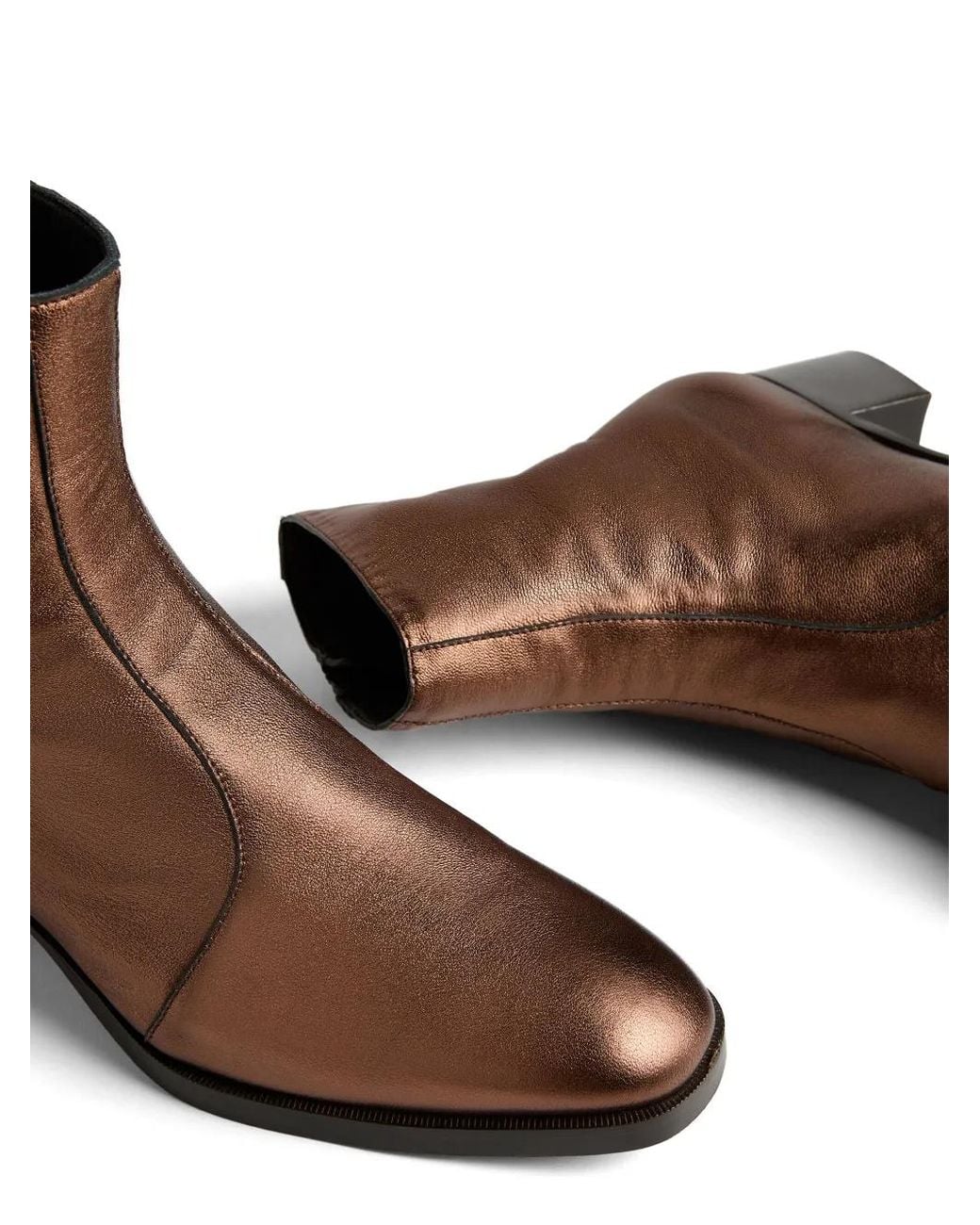 DSquared² Brown Metallic-Effect Leather Boots for men